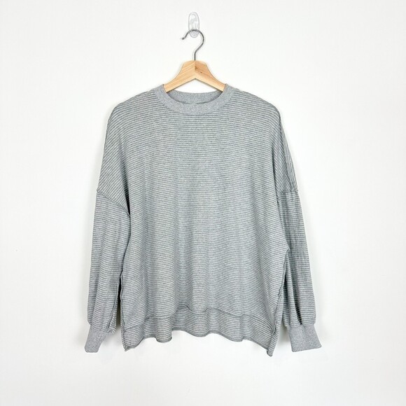 Mod Ref Striped Long Sleeves Popover Relaxed Top Sz S - Picture 1 of 8